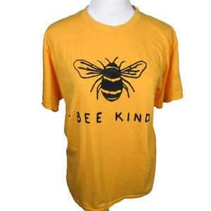 Bee Kind Tee Golden Yellow & Black Gildan Cotton Women's Size Medium